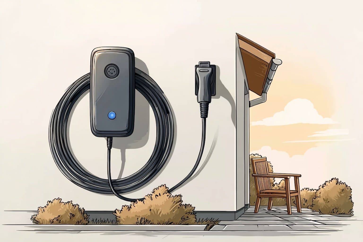 Wall-mounted home charger